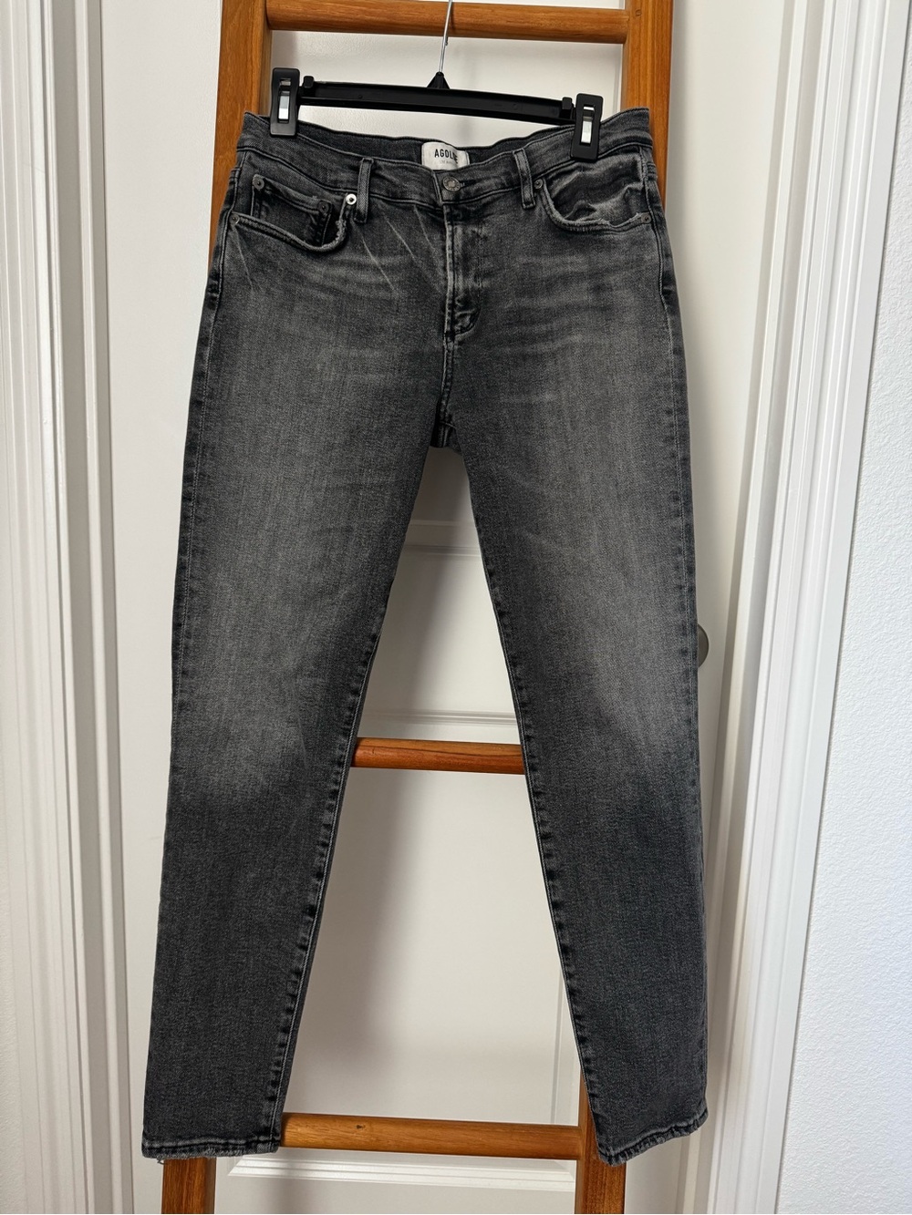 AGOLDE Straight Leg Denim Jeans Washed Black 29 Y2K 90s Grunge Indie Bikercore